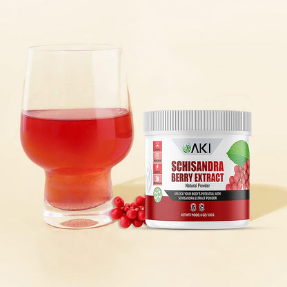 AKI Schisandra Berry Extract Powder - Adaptogenic Superfood, Non-GMO & Vegan Friendly (170g)