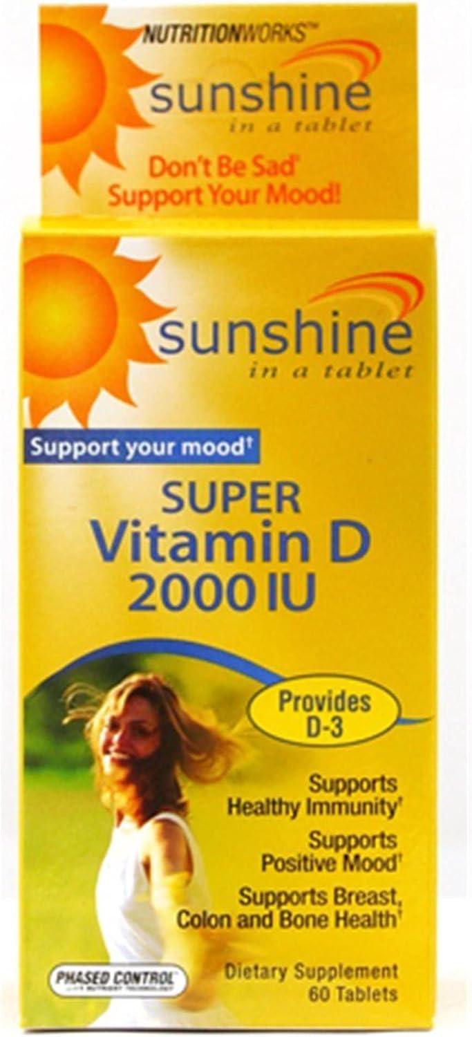 Windmill Health Products Sunshine Super Vitamin D - 2000 IU - 60 Tablets - görsel 1