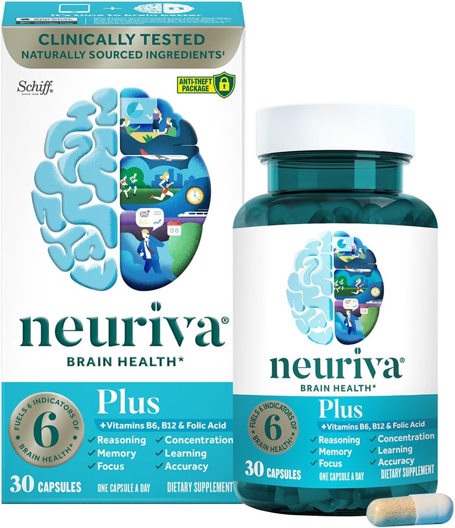 NEURIVA Plus Brain Supplement for Memory, Focus & Concentration, 60 Capsules (2 Pack) - görsel 2