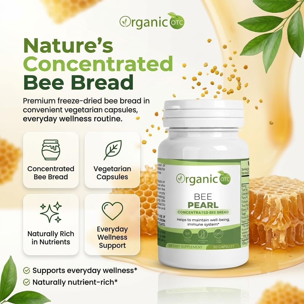 Organic Bee Pearl Capsules – Concentrated Bee Bread Supplement (30 Capsules) - görsel 2