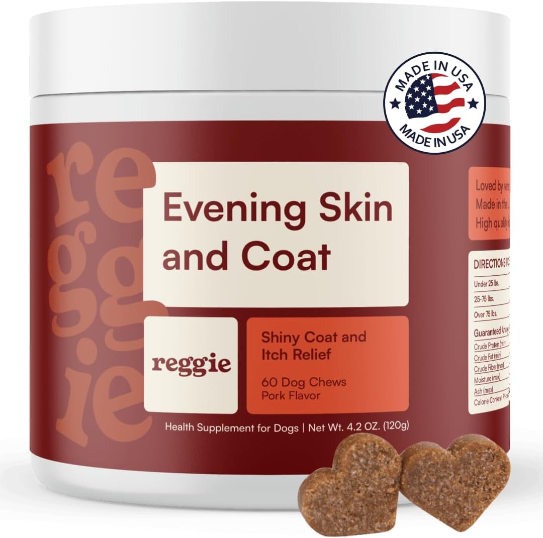 Reggie Skin & Coat Supplements for Dogs – Omega-3 Fish Oil & Vitamin E – 60 Soft Chews - görsel 1