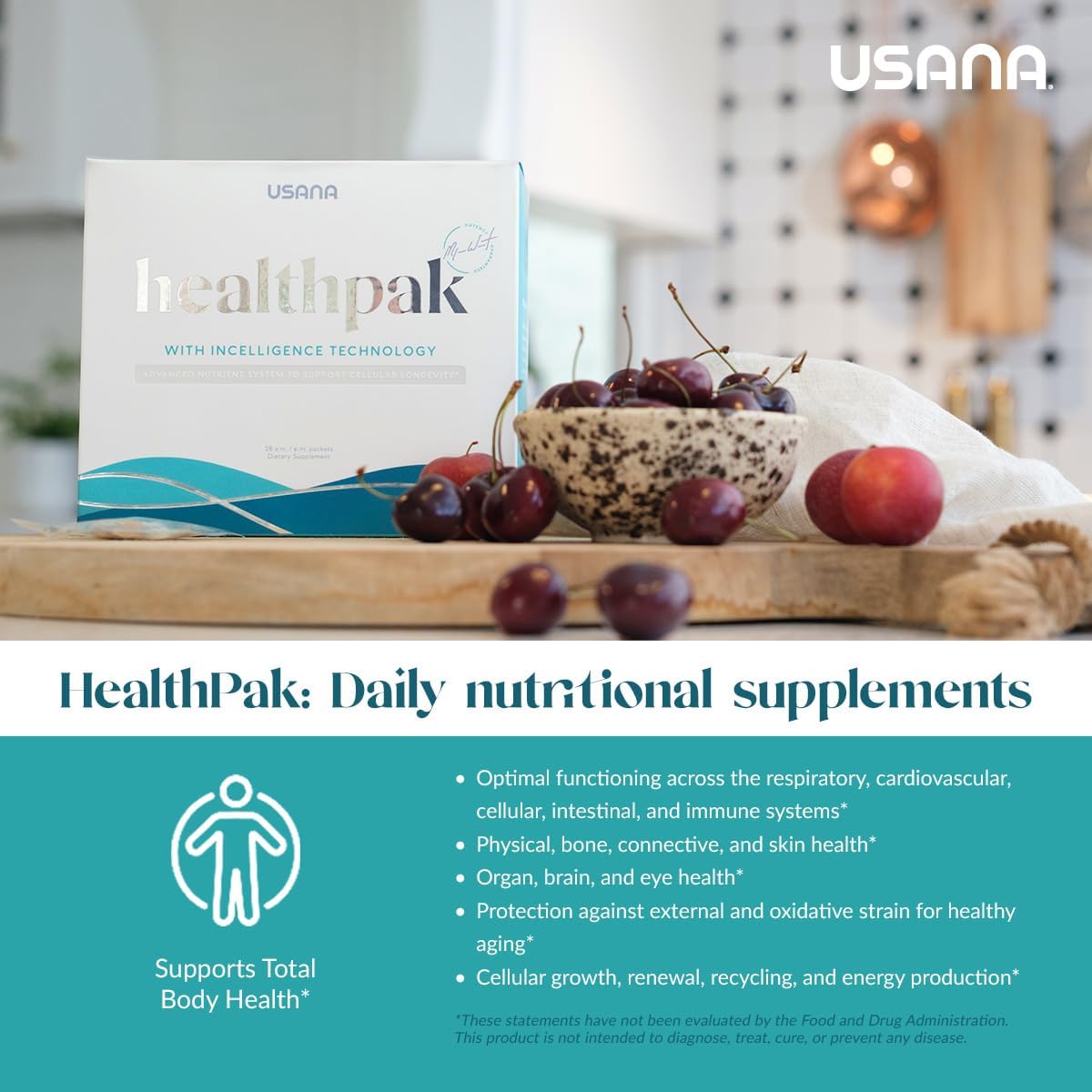 USANA HealthPak with InCelligence Technology – Complete Daily Nutrients and Antioxidants – 56 Packets (28-Day Supply) - görsel 5