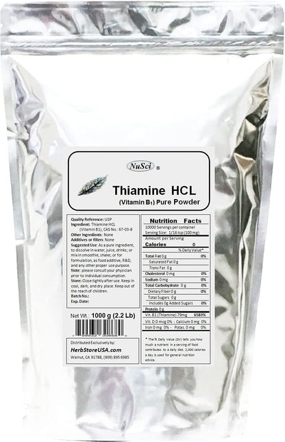 Thiamine HCL Vitamin B1 Pure Powder (227g) for Energy Support