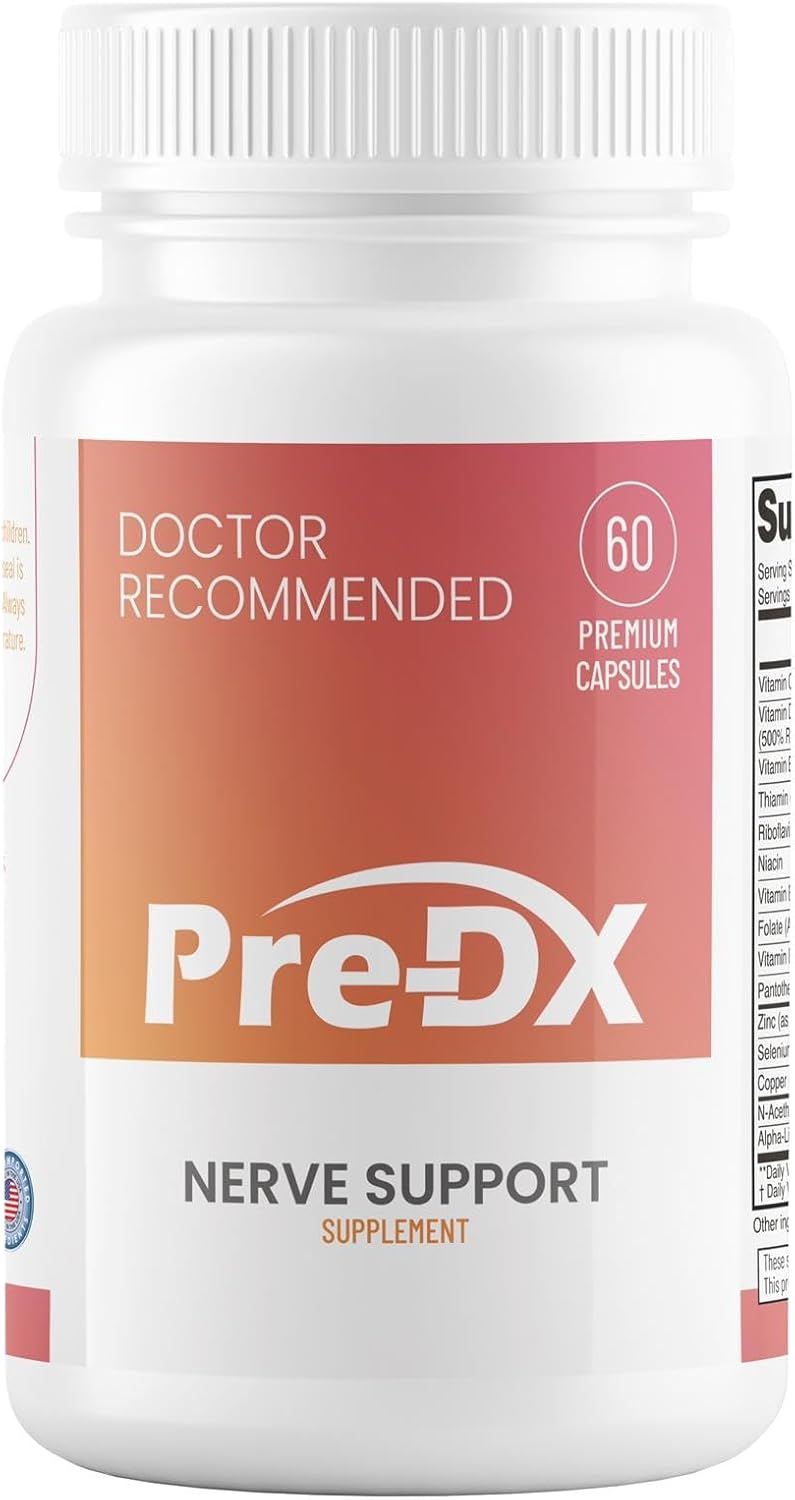 Pre-DX Nerve Support Supplement - Advanced L-Methylfolate Multivitamin with B-Complex, NAC & ALA - 60 Capsules - görsel 1