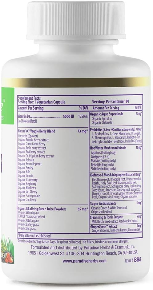 Paradise Herbs Earth's Blend Vitamin D3 with – Probiotics: A blend of beneficial bacteria to promote a healthy gut – Image 2