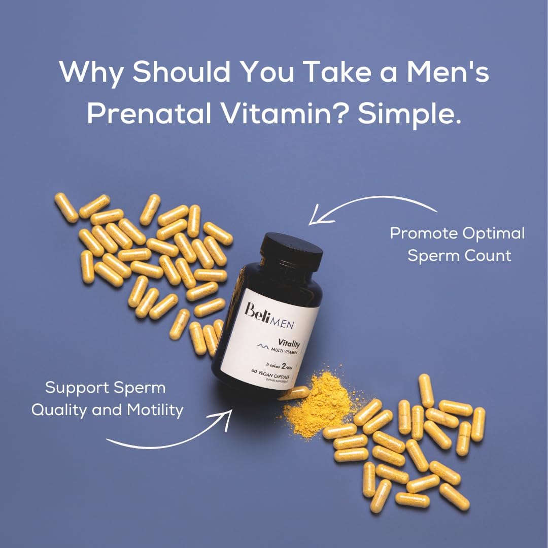 Beli Men Prenatal Multivitamin – Preconception Fertility Support with Vitamin E, B6, B12, Zinc, Folate & CoQ10, 60 Capsules (30-Day Supply) - görsel 2