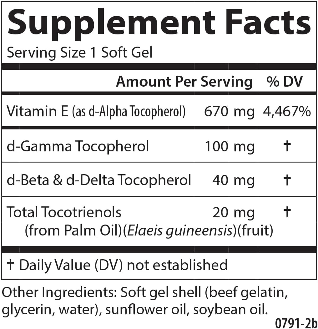 Carlson E-Gems Elite - 1000 IU Vitamin E with Mixed Tocopherols & Tocotrienols - Heart Health Support - 120 Soft Gels - görsel 7