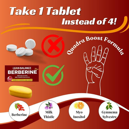 Metabolix Lean Balance Berberine Plus – Weight Management & Hormonal Balance Supplement 4-in-1