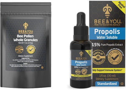 Bee and You Natural Pure Propolis Extract – Water Soluble, High Potency, 30ml