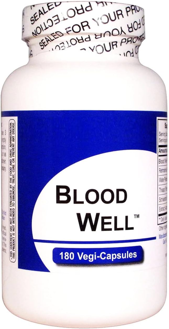 Blood Well Blood Health Herbal Supplement - 180 Kosher Vegan Capsules - görsel 1