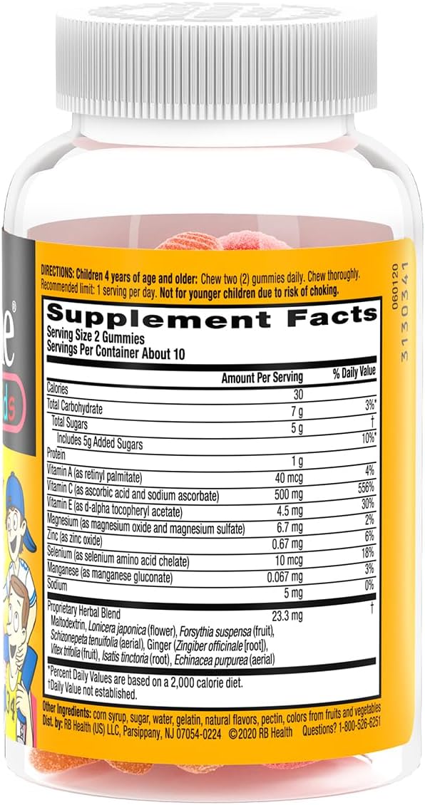 Airborne Vitamin C + Zinc Immune Support Gummies for Kids, Assorted Fruit, 21 Count (3 Pack) - görsel 5