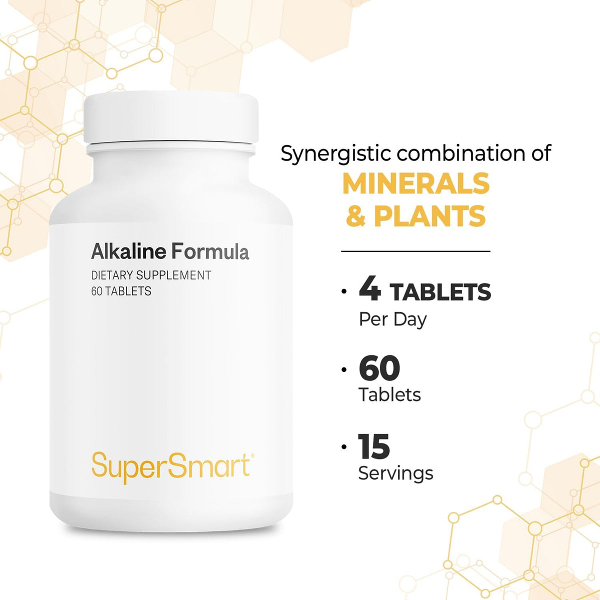 Supersmart Alkaline Formula – pH Balance Support with Potassium, Calcium and Magnesium, 60 Tablets - görsel 5