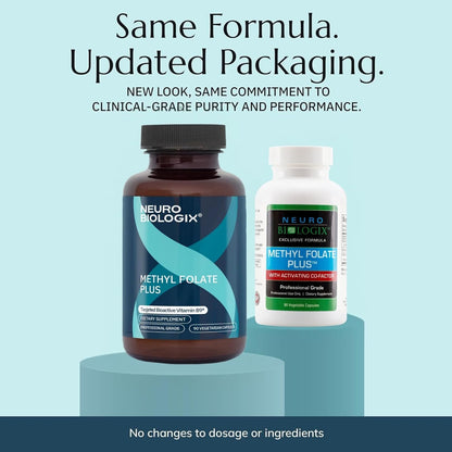 Neurobiologix Methyl Folate Plus, Advanced Blend of L-5 Methylfolate, Folinic Acid & B Vitamins, 90 Capsules