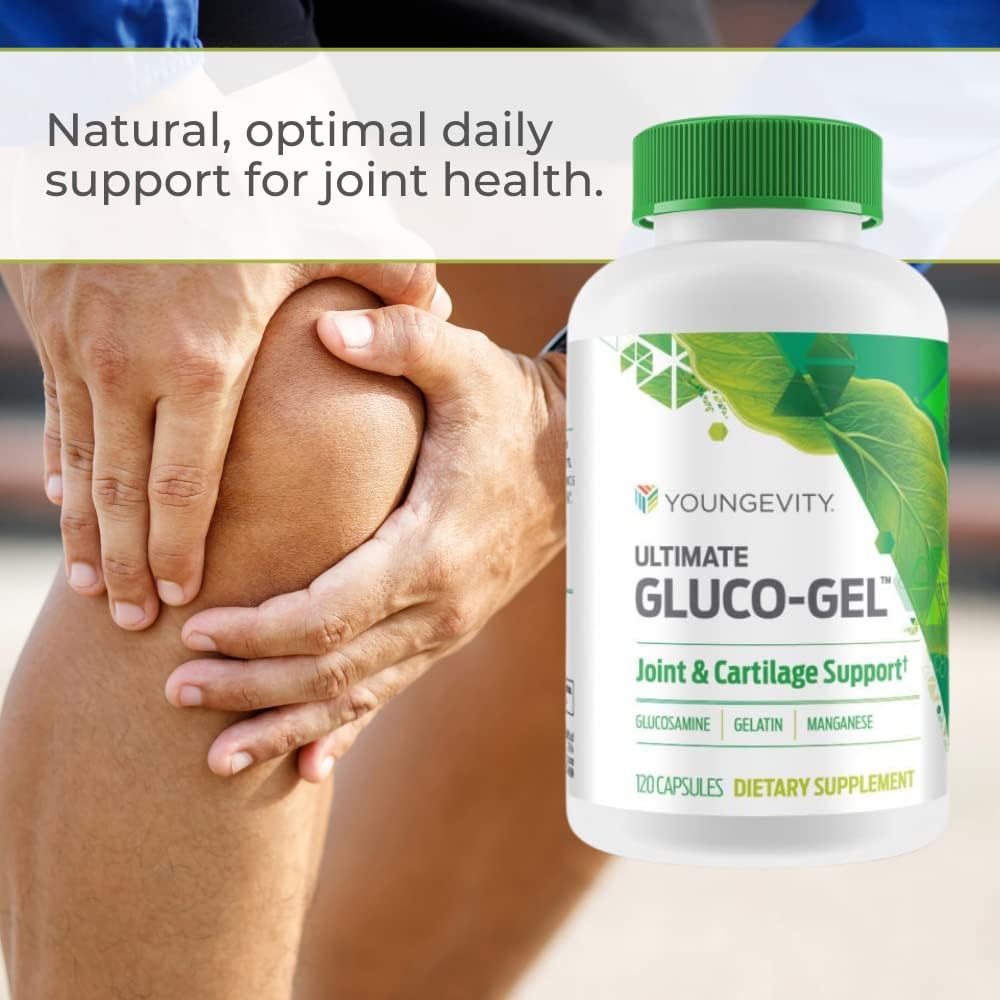 Youngevity Ultimate Gluco-Gel – Bone & Joint Support with Glucosamine, Gelatin & Manganese – 240 Capsules (4 Bottles) - görsel 3