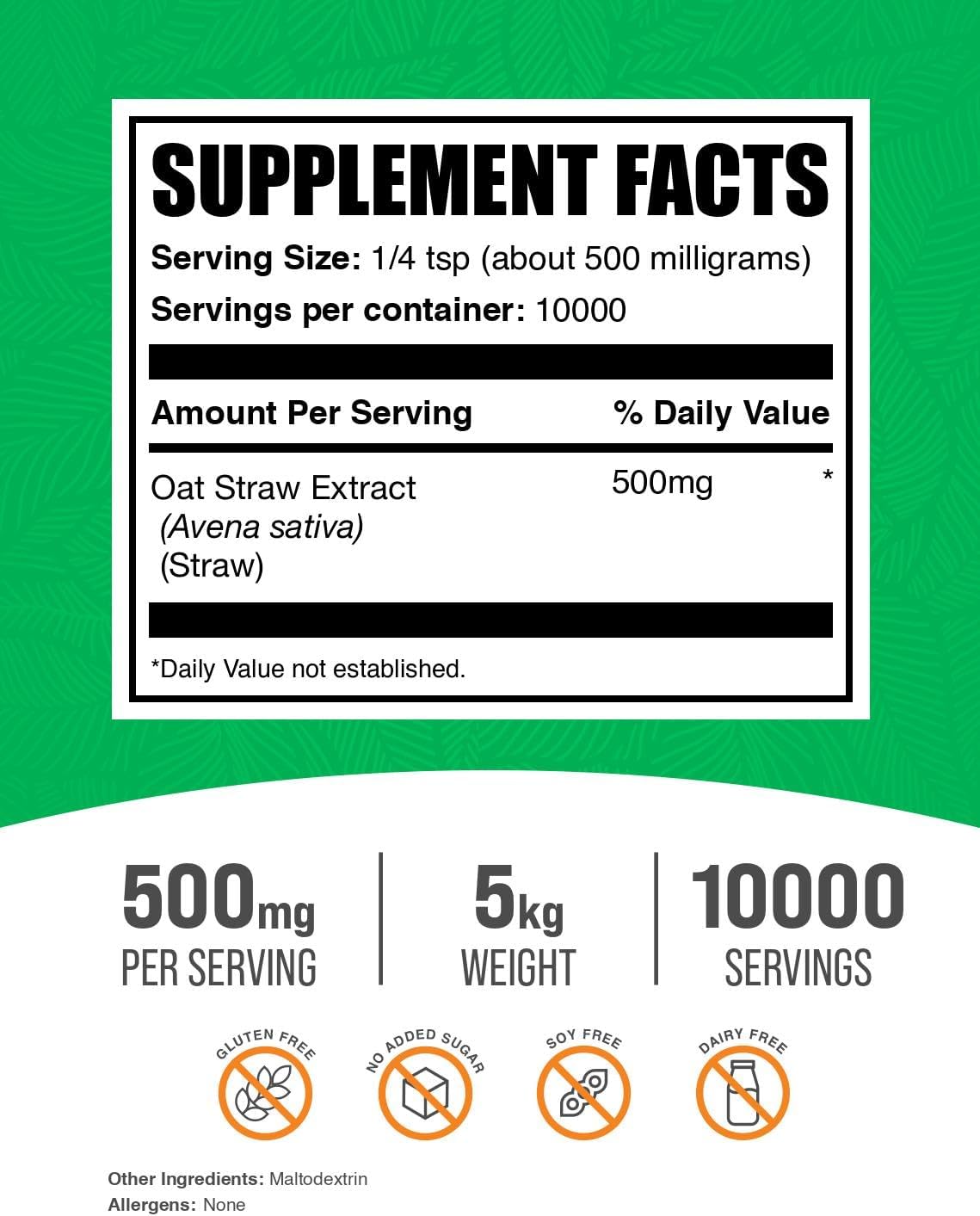 BulkSupplements.com Oat Straw Extract Powder – 5 kg - görsel 2