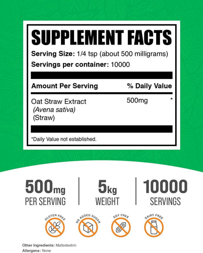 BulkSupplements.com Oat Straw Extract Powder – 5 kg