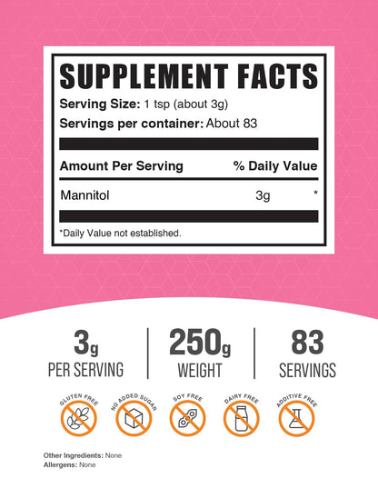 BulkSupplements.com Mannitol Powder – Natural Sweetener & Sugar Substitute
