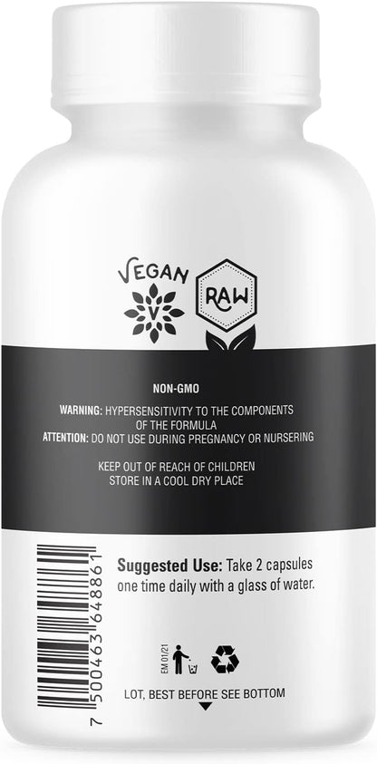Organic Black Maca 60 Capsules – Natural Energy & Hormonal Balance Supplement