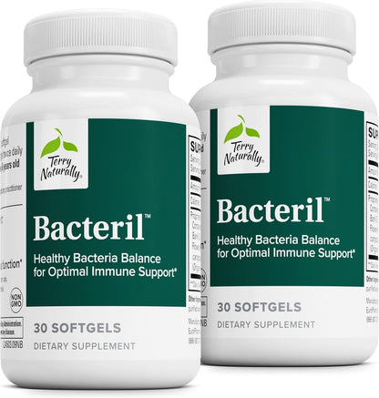 Terry Naturally Bacteril - Gut Health Supplement with Clove, Cinnamon, Thyme & Oregano - Immune Support - 30 Softgels (Pack of 2)