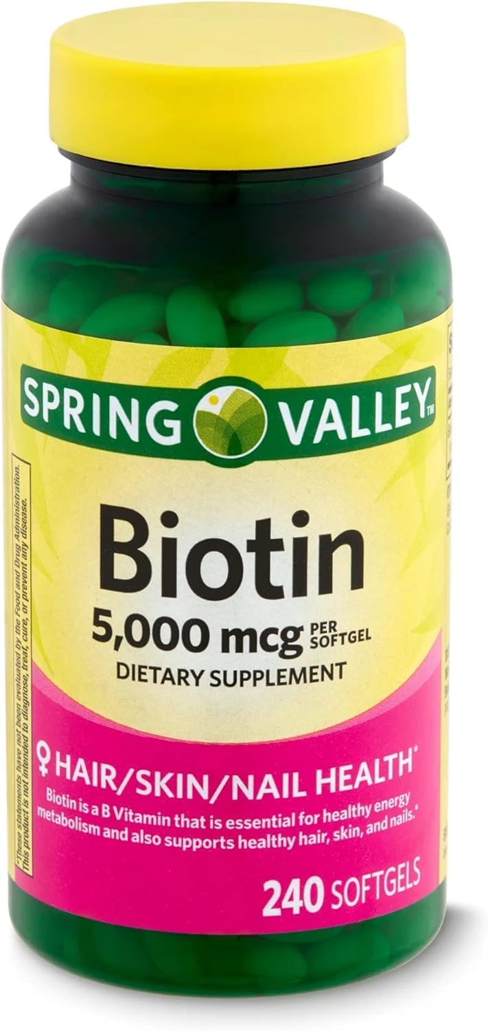Spring Valley Hair, Skin & Nails Supplement with Biotin 5000 mcg - 240 Caplets - görsel 2