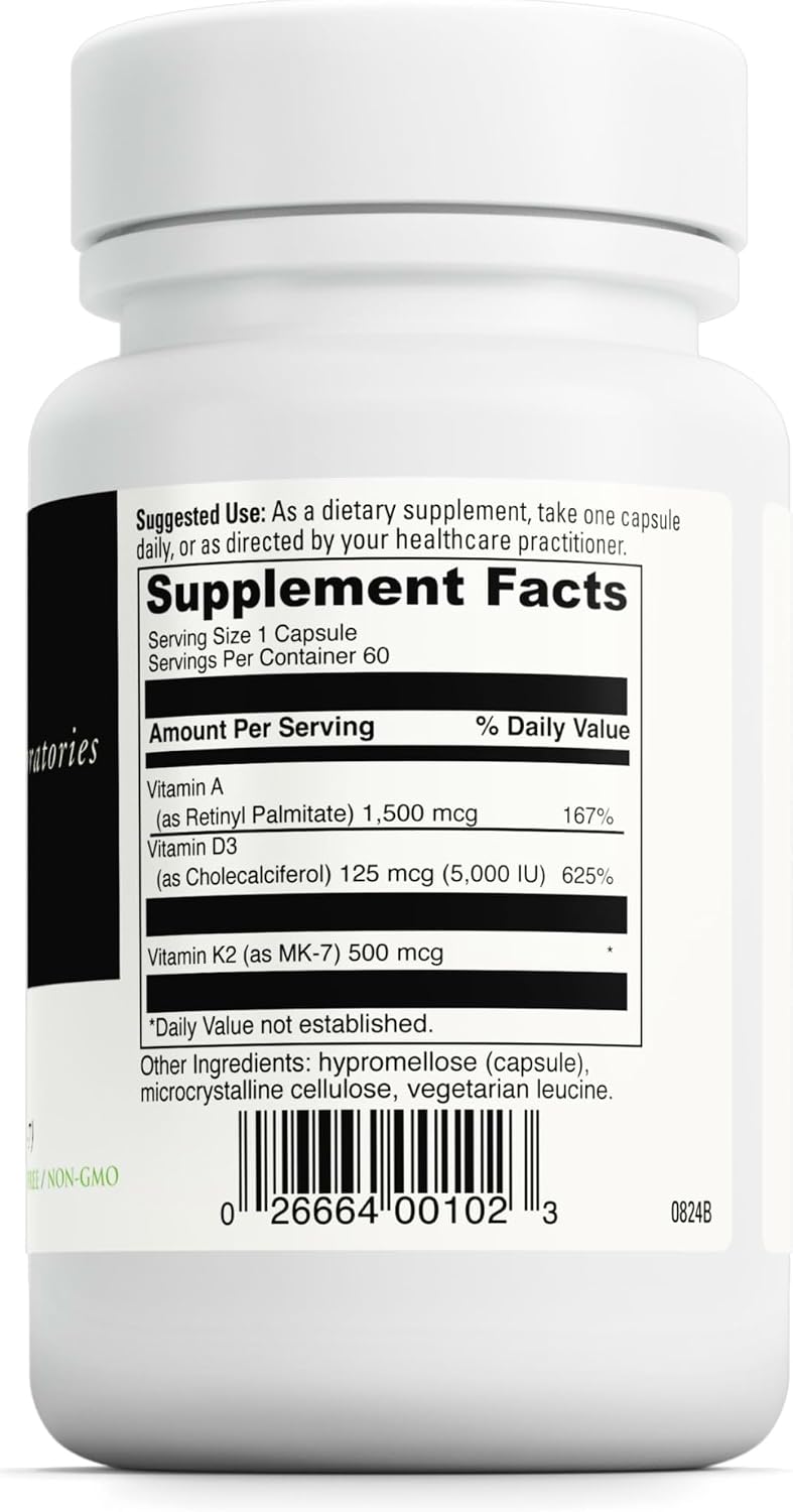 DAVINCI Labs ADK - Bone, Heart & Immune Support with Vitamins A, D3 & K2 (MK-7) - 60 Capsules - görsel 2