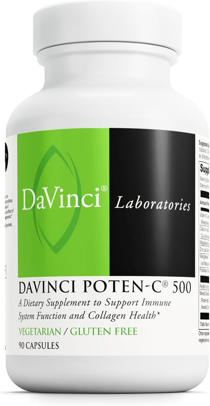 DAVINCI Labs Poten-C 500 - Vitamin C Food Supplement with Minerals and Bioflavonoids - 90 Tablets