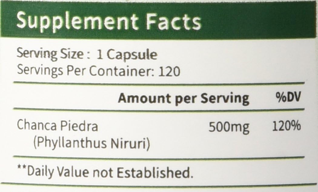 Activa Naturals Chanca Piedra 500mg – 120 Plant-Based Capsules – Phyllanthus Niruri Herb Extract - görsel 8