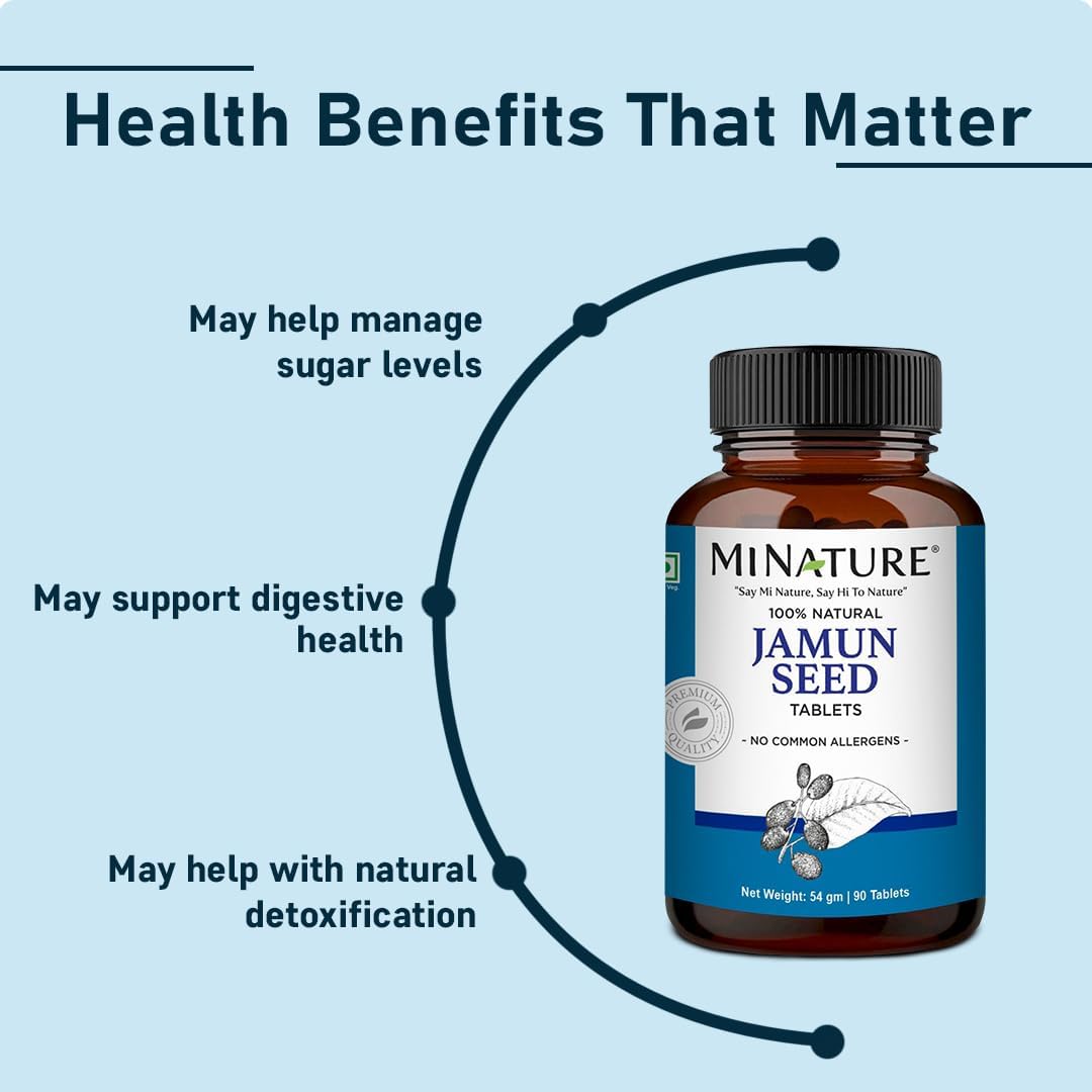minature Jamun Seed Tablets - 90 Tablets Natural Daily Uses Formula (Vegan) - görsel 3