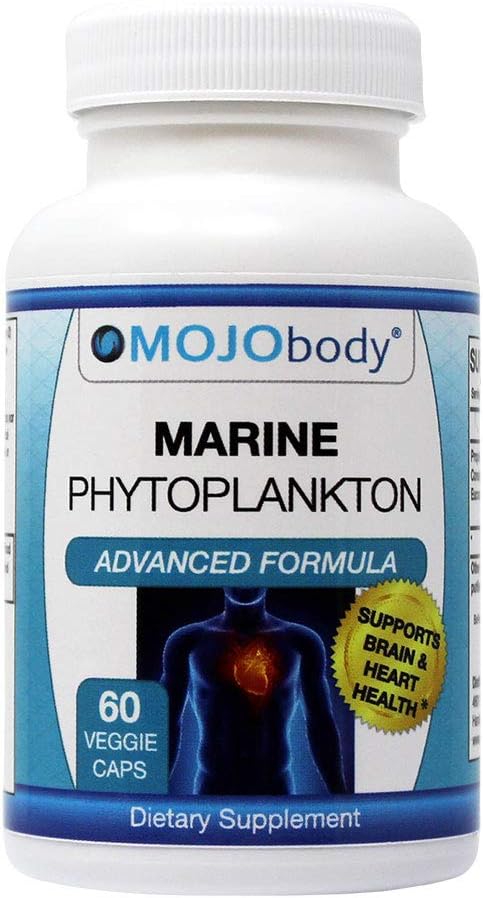MOJObody Freeze Dried Marine Phytoplankton with BioPerine - Brain & Heart Health Support, 60 Capsules - görsel 1