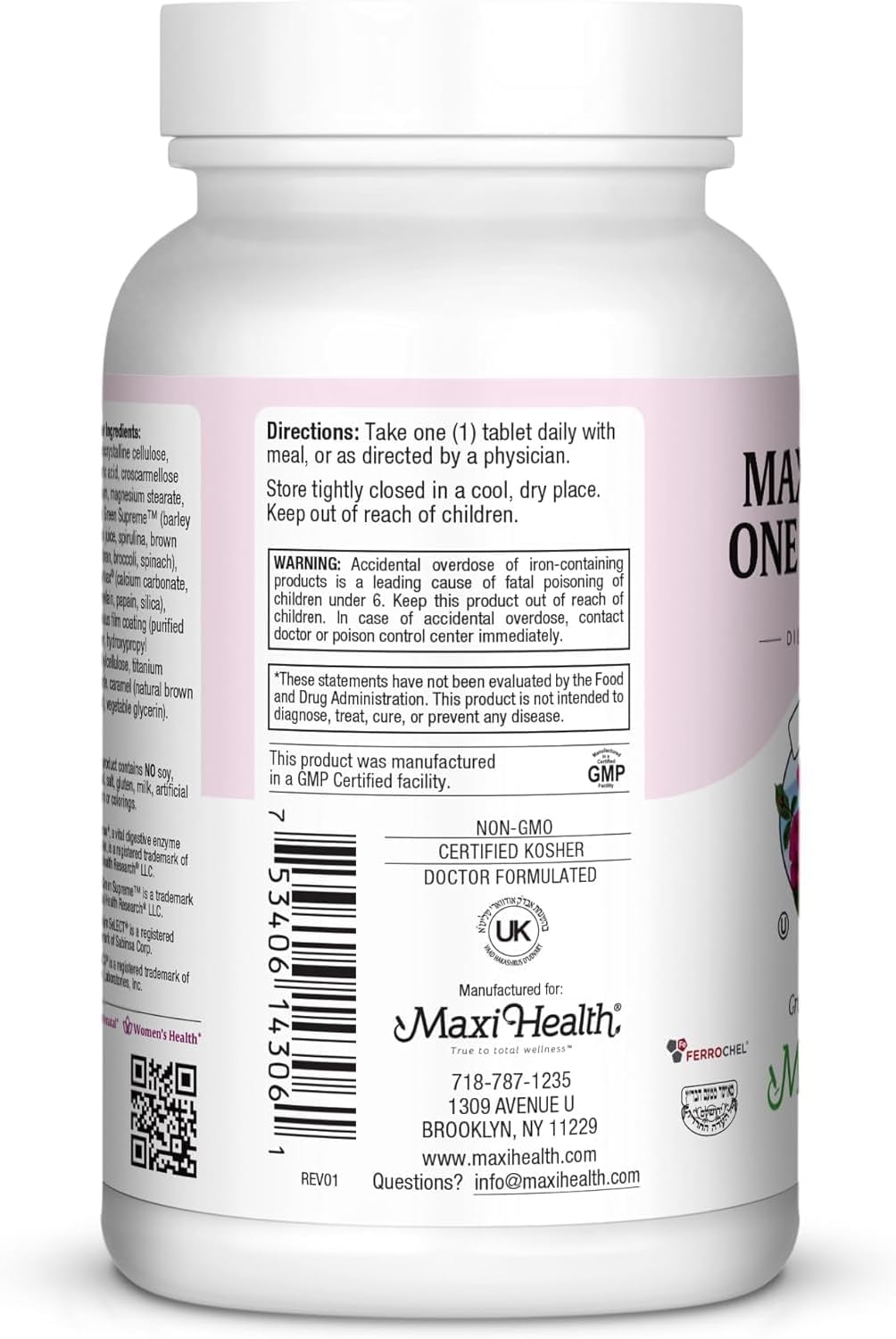 Maxi Health Prenatal Vitamins for Women – Once Daily with Iron, Folate, Choline and Vitamin D3 – 60 Tablets - görsel 6