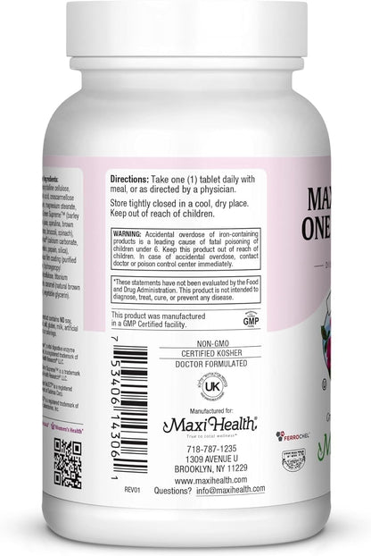 Maxi Health Prenatal Vitamins for Women – Once Daily with Iron, Folate, Choline and Vitamin D3 – 60 Tablets