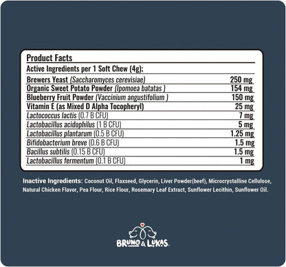 Multivitamin, Probiotics & Allergy Relief Chews for Dogs – 12-in-1 Daily Supplement with Omega-3, Colostrum & Antioxidants – Gut Health, Seasonal Allergy & Itch Support, Immune, Skin & Coat (90 Chews)