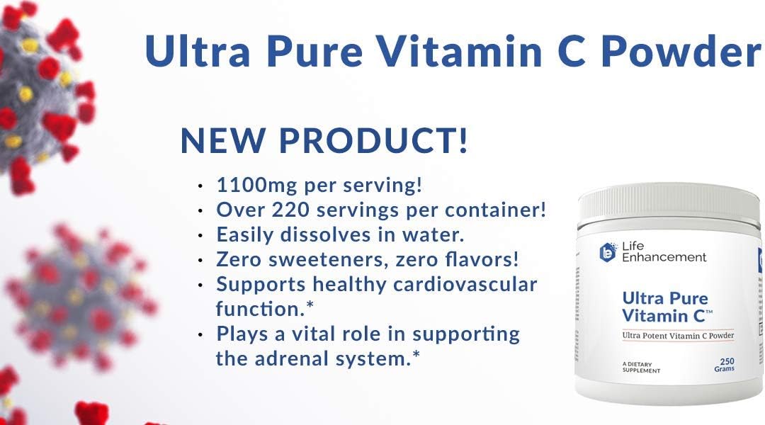 Life Enhancement Ultra Pure Vitamin C Powder - 1,100 mg Ascorbic Acid - 227 Servings - görsel 3