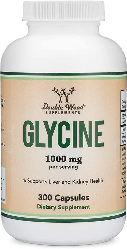 Double Wood Glycine Supplement - 1000 mg, 300 Capsules