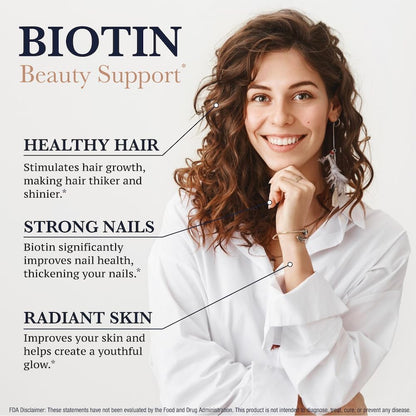 Puregen Labs Biotin 10,000 mcg – High Potency Beauty Support – 360 Vegetarian Tablets