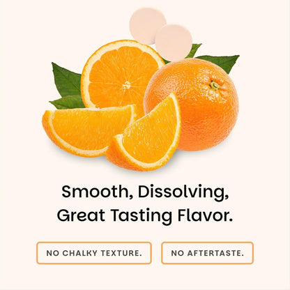 EZ Melts Vitamin C - Antioxidant & Immune Support - Orange Citrus - 60 Soluble Tablets (30 Servings)