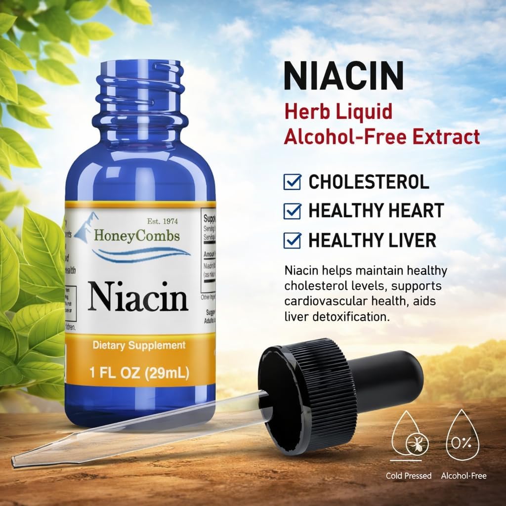 HoneyCombs Vitamin B3 Liquid Niacin Drops | Non-Flushing Niacinamide | 30 ml - görsel 3