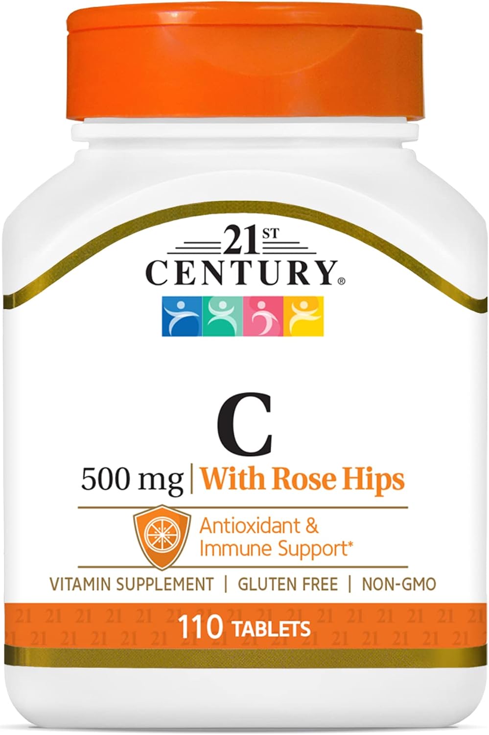 21st Century C 500 mg with Rose Hips Tablets, 110 Count (Pack of 3) - görsel 1
