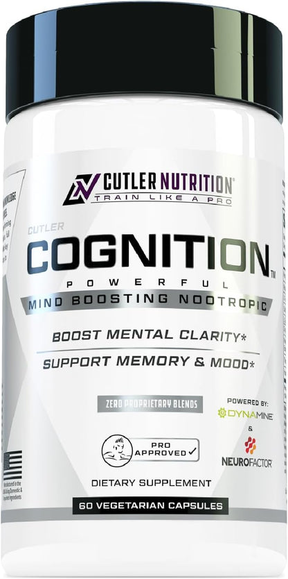 Cutler Nutrition COGNITION High Potency Brain Nootropic Focus Supplement (60 Capsules)