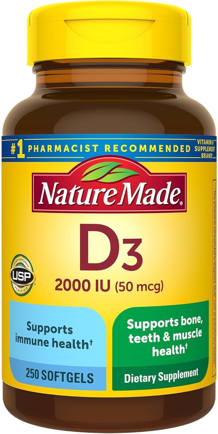 Nature Made Vitamin D3 2000 IU Liquid Softgels – 500 Count (2-Pack) - görsel 1
