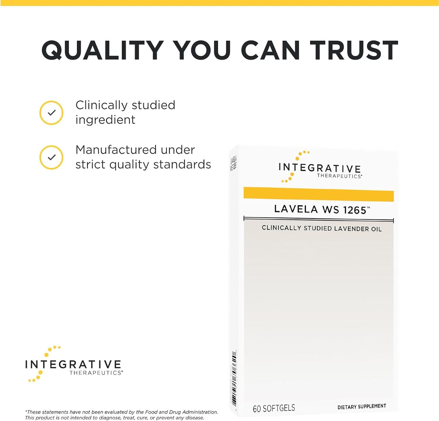 Integrative Therapeutics Lavela WS 1265 - Silexan Food Supplement for Sleep & Stress Support* - Lavender Essential Oil - 60 Softgels - görsel 6