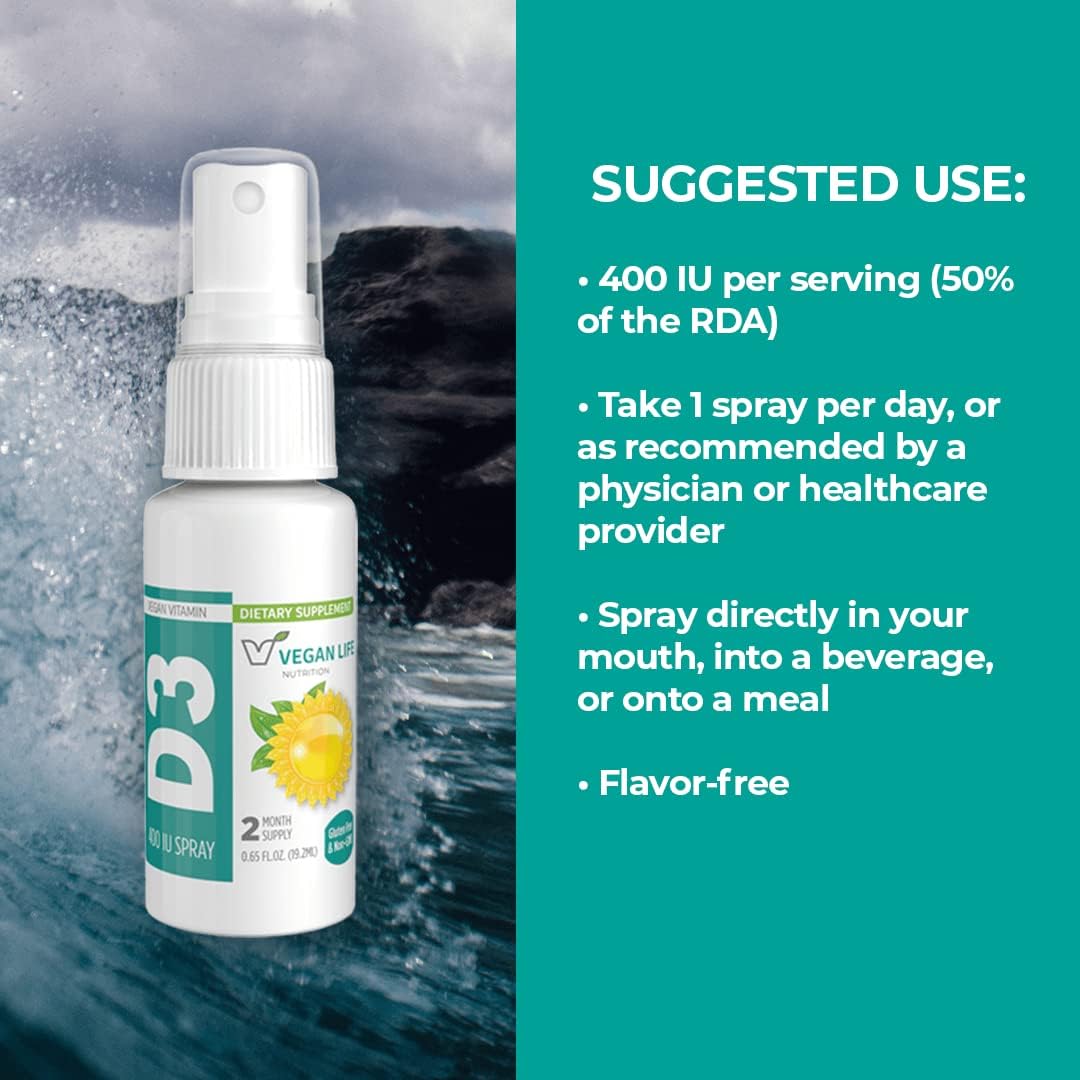 Vitamin D3 Spray for Adults (400 IU) - Orange-Flavoured, Vegan, Non-GMO, Gluten-Free - 19 ml - görsel 3