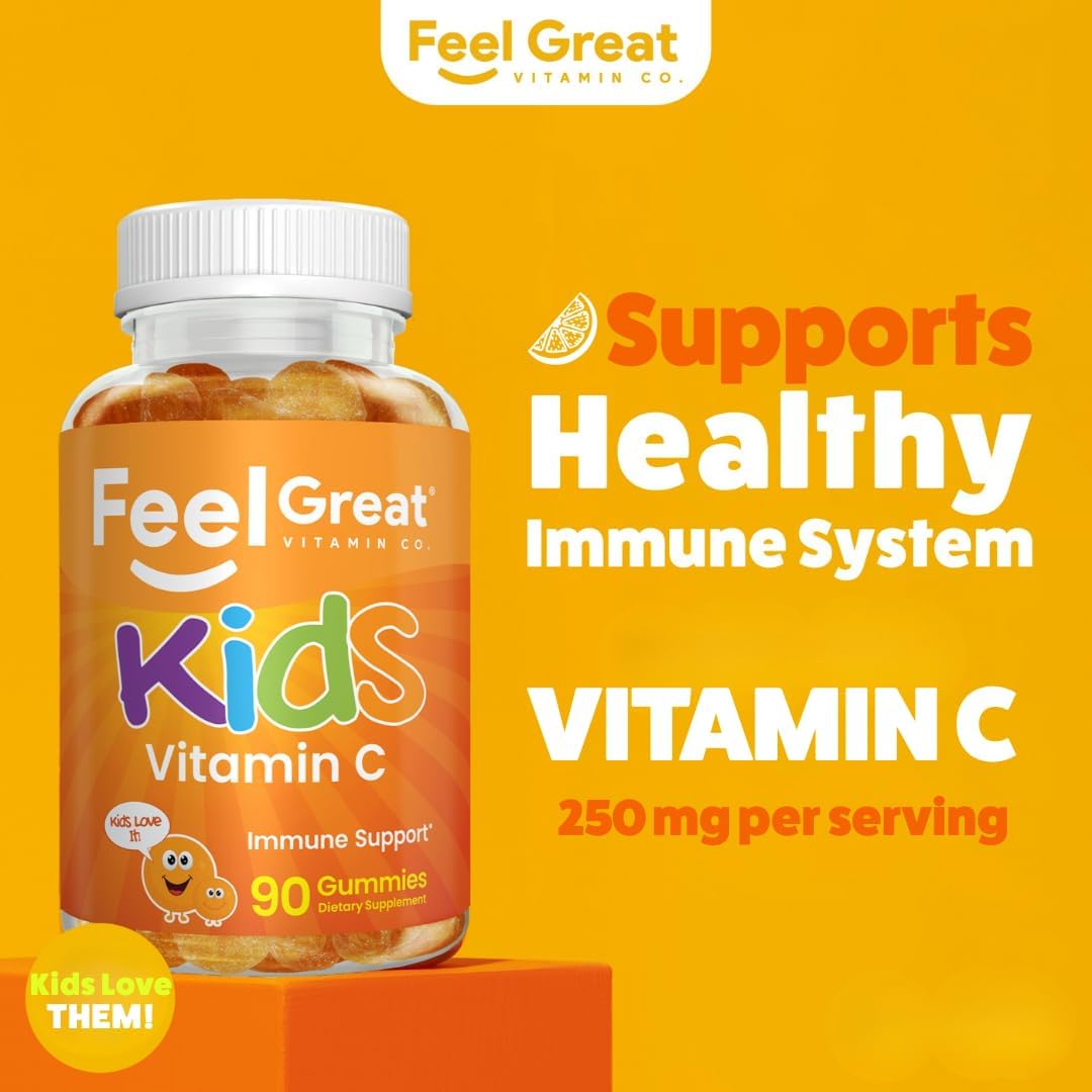 Feel Great Kids Vitamin C Gummies, Chewable, Gluten-free, 90 Gummies - görsel 2