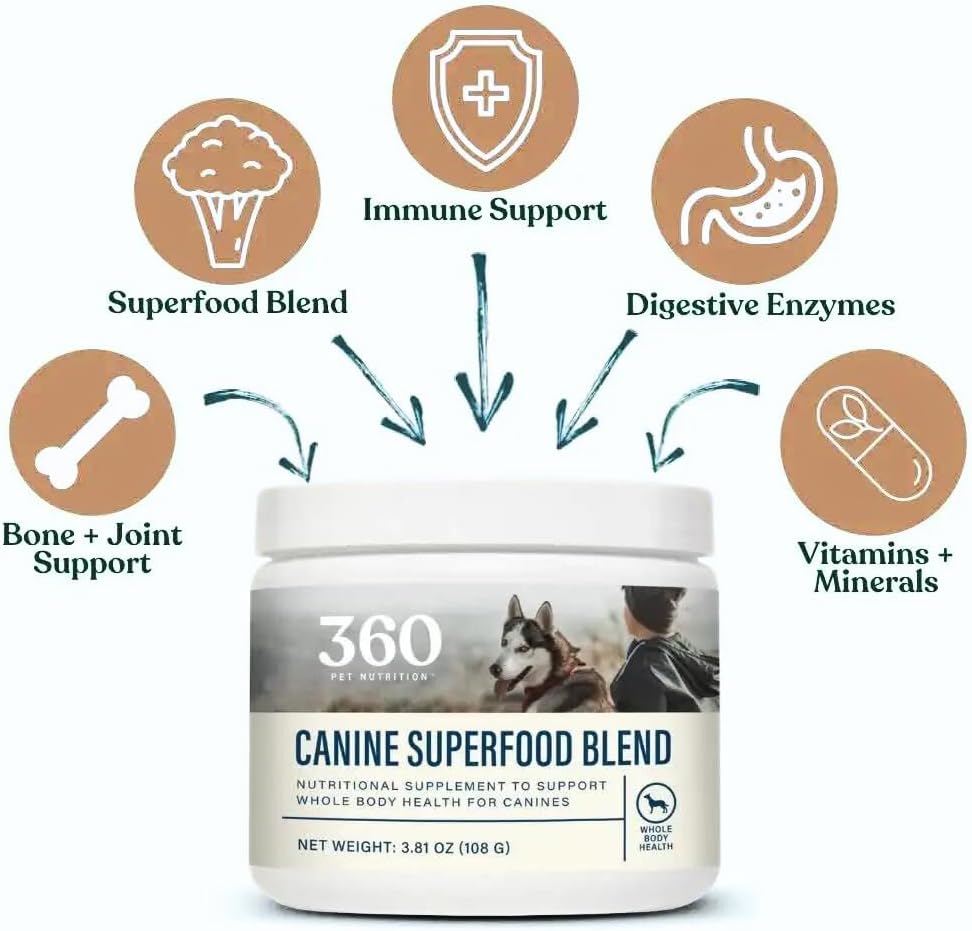 360 Pet Nutrition Canine Superfood Boost – All Life Stage Dog Meal Topper & Supplement, Supports Joint, Digestive & Immune Health, 30 Servings, Beef Flavour - görsel 7