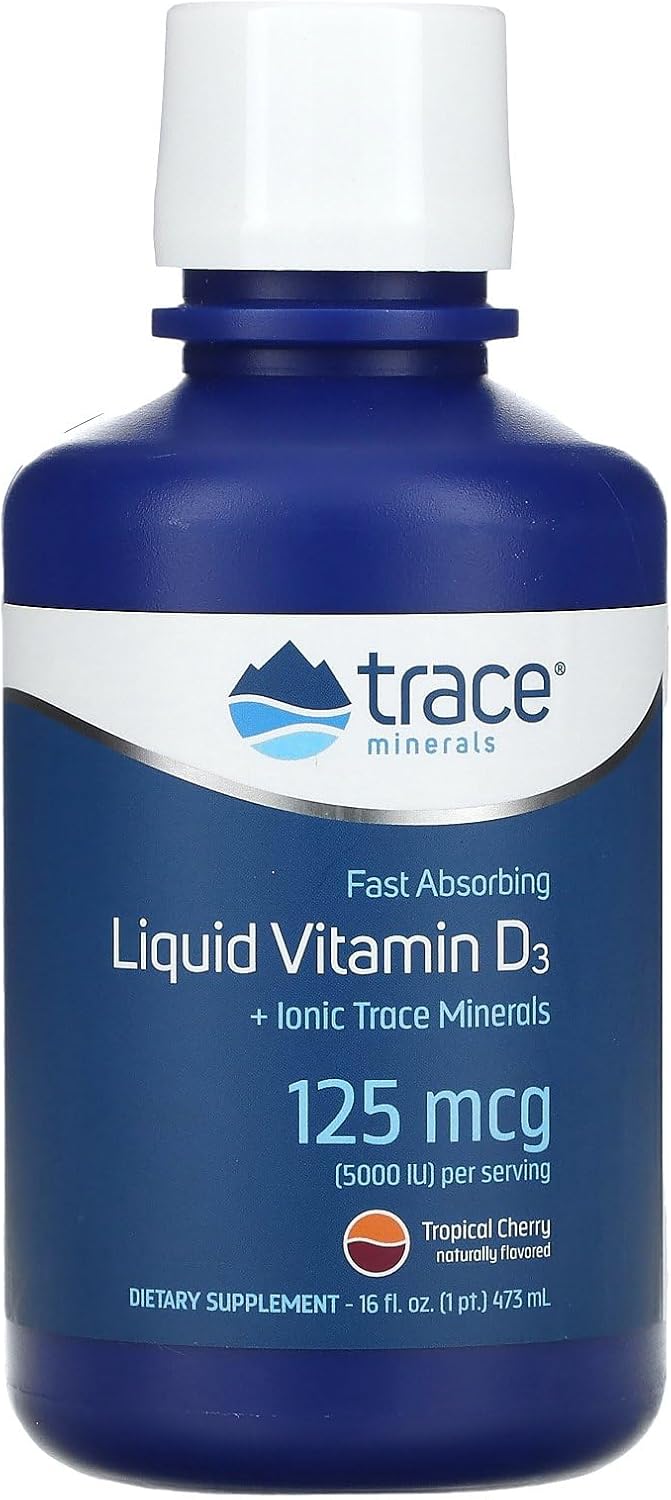 Trace Minerals Research Liquid Vitamin D3 with ConcenTrace - 5000 IU - 473 ml - görsel 1
