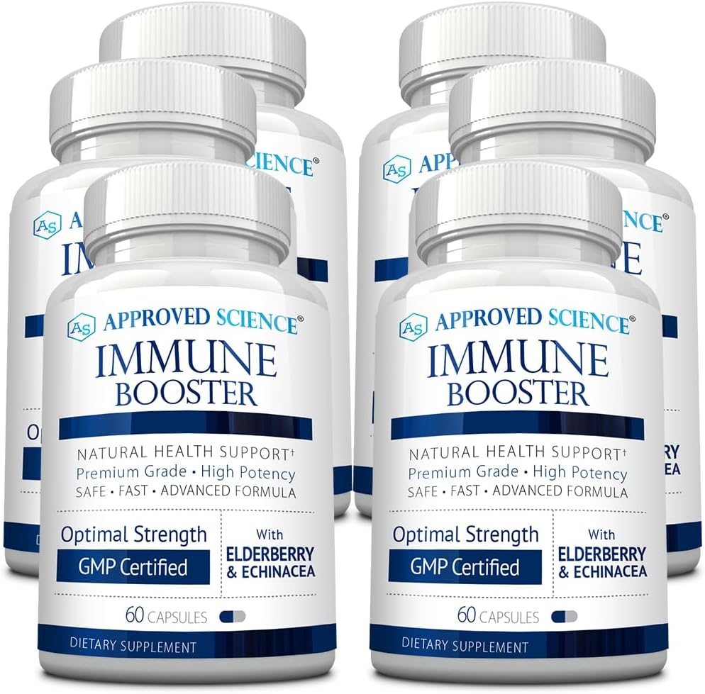 Approved Science Immune Booster - Extra Strength Support - Elderberry, Echinacea, Vitamin D3 & C, Zinc - All Natural - 60 Capsules - görsel 7