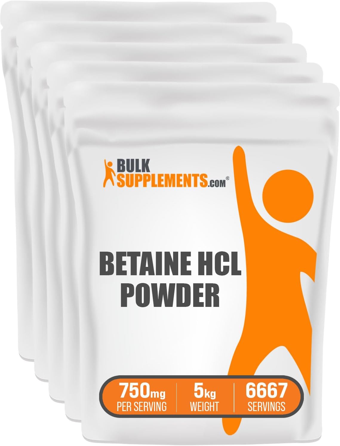 BulkSupplements.com Betaine HCl Powder - Betaine Hydrochloride Supplement, Digestive Support - Gluten-free, 750mg per Serving, 1kg (2.2 lbs) (Pack of 1) - görsel 7