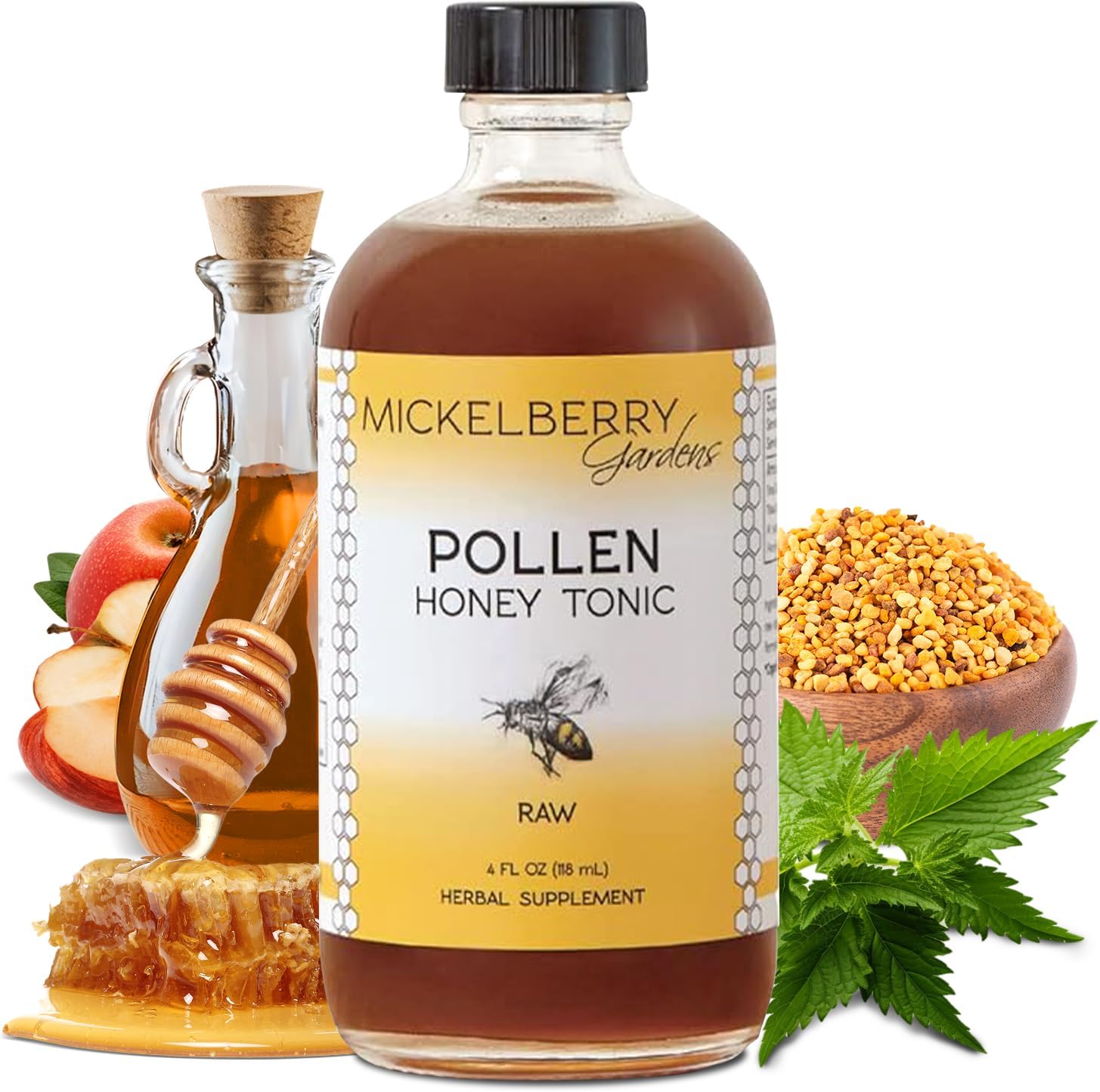 Mickelberry Gardens Pollen Honey Tonic 4oz (118ml) 2 Pack Respiratory Support - görsel 7