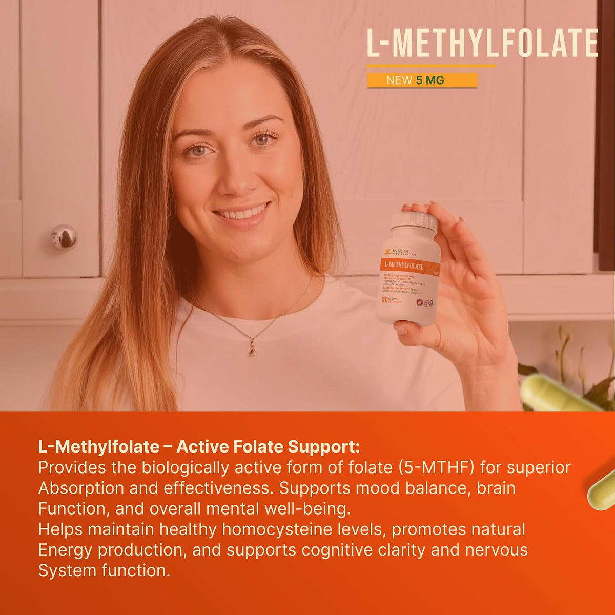 INVITA L-Methylfolate 5mg – 90 Capsules - görsel 4