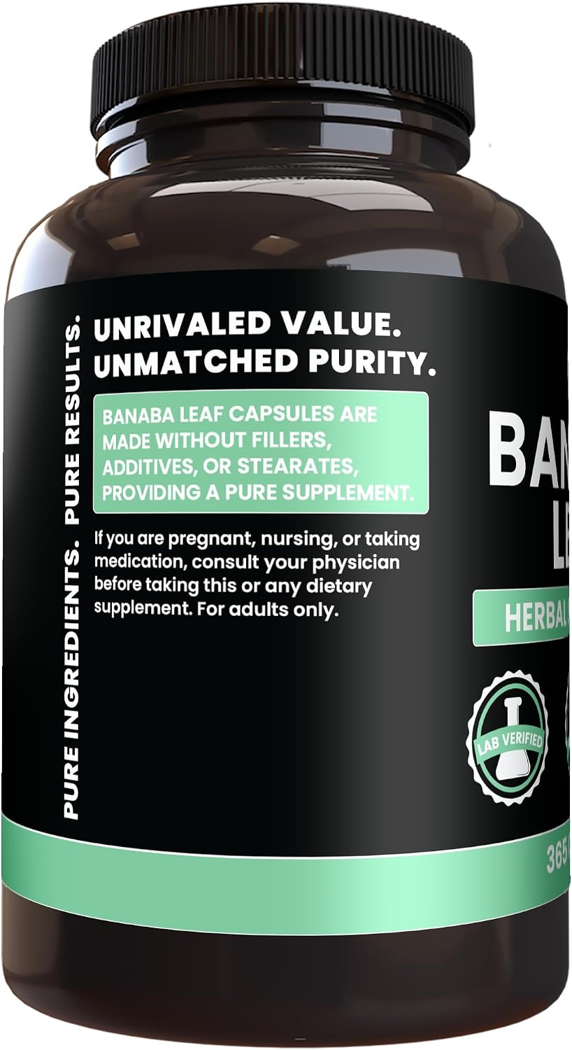 PURE ORIGINAL INGREDIENTS Banaba Leaf Extract (365 Capsules) – No Fillers, Lab-Tested - görsel 3